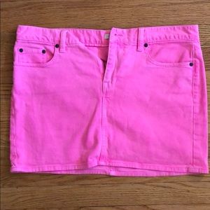 Hot pink JCrew denim skirt